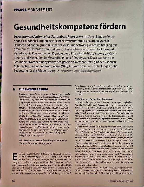 Vorschauseite 1: Gesundheitskompetenz fördern