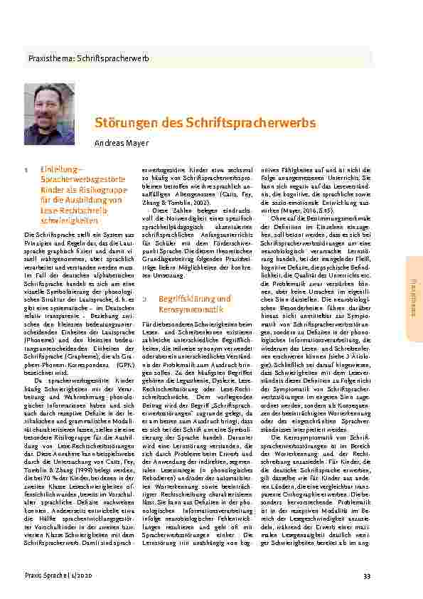 Vorschauseite 1: Störungen des Schriftspracherwerbs