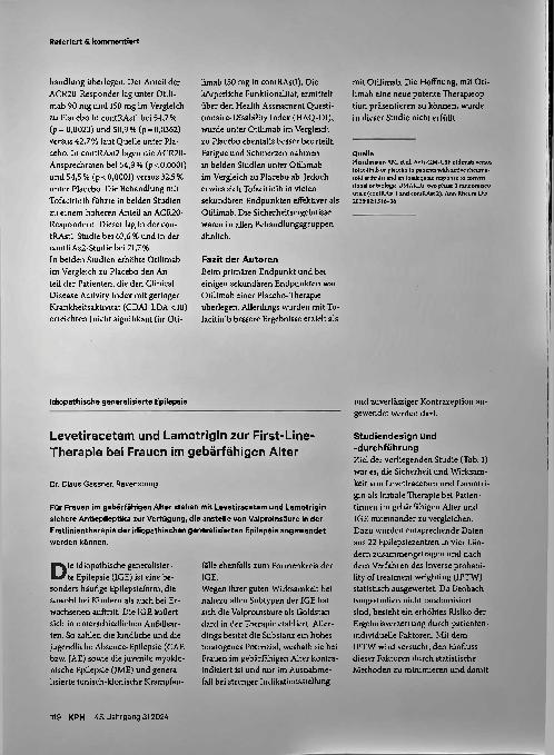 Vorschauseite 2: Otilimab besser als Placebo, aber weniger wirksam als Tofacitinib.