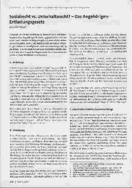 Vorschauseite 1: Sozialrecht vs. Unterhaltsrecht? - Das Angehörigen-Entlastungsgesetz
