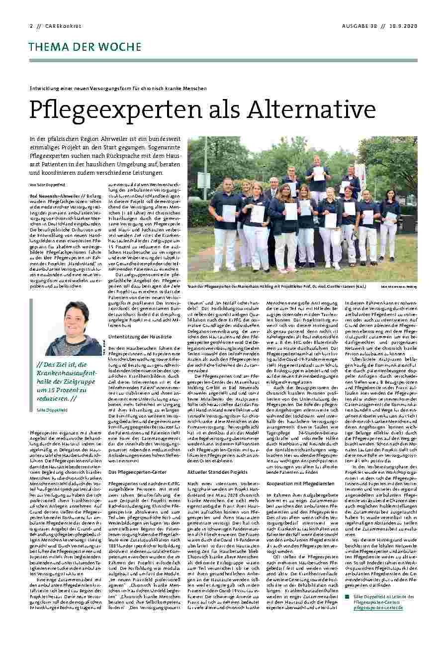 Vorschauseite 1: Pflegeexperten als Alternative
