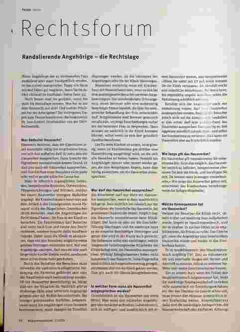 Vorschauseite 1: Randalierende Angehörige - die Rechtslage