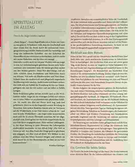 Vorschauseite 3: Vernetzung ist für Kita und Kirchengemeinde von Vorteil.