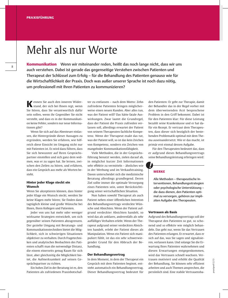 Vorschauseite 1: Kommunikation ? Mehr als nur Worte