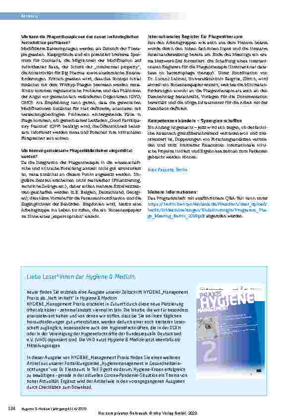Vorschauseite 3: "Phage Meeting Berlin" – Internationales Netzwerk nimmt Arbeit auf
