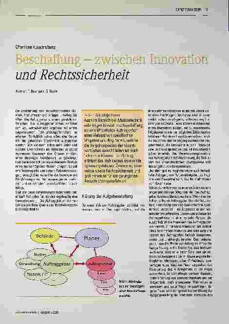 Vorschauseite 1: Beschaffung - zwischen Innovation und Rechtssicherheit