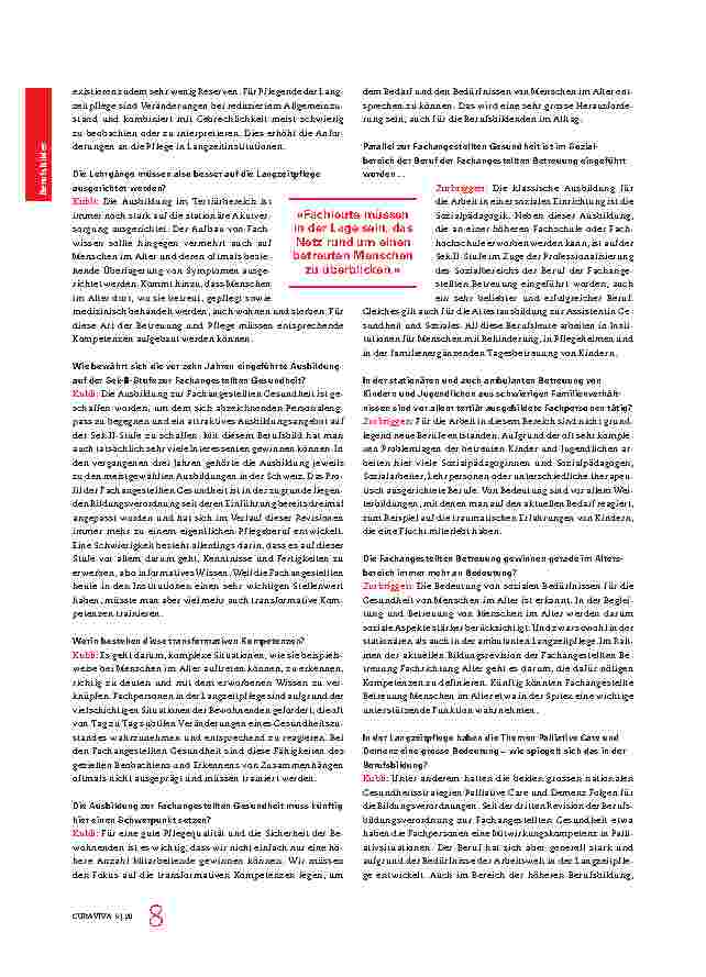 Vorschauseite 3: Anforderungen an die Berufsausbildungen im Gesundheitsund Sozialbereich: "Das Interprofessionelle wird wichtiger"