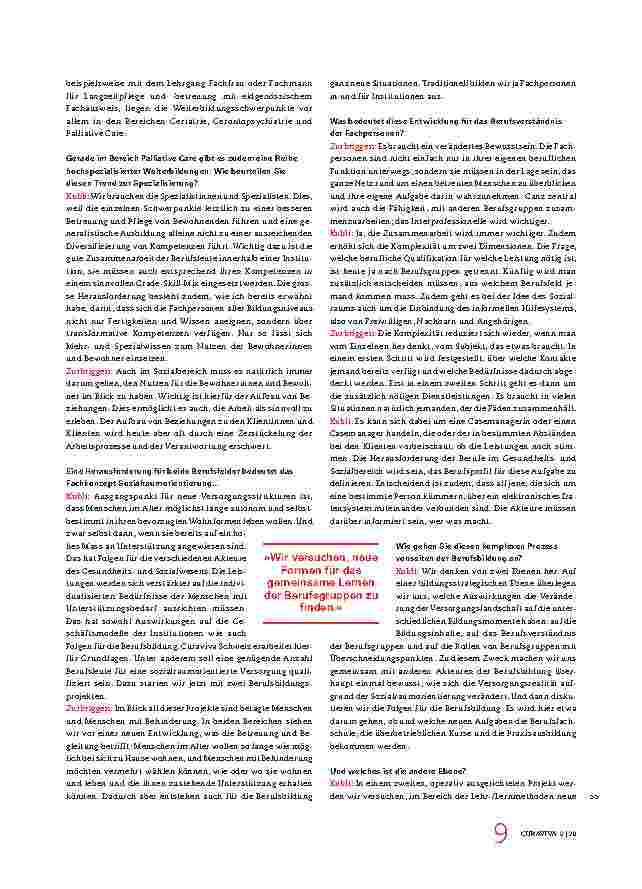 Vorschauseite 4: Anforderungen an die Berufsausbildungen im Gesundheitsund Sozialbereich: "Das Interprofessionelle wird wichtiger"