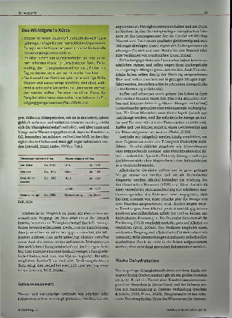 Vorschauseite 2: Schwierige Flüssigkeitsbalance: Wenn im Alter das Durstempfinden nachlässt.