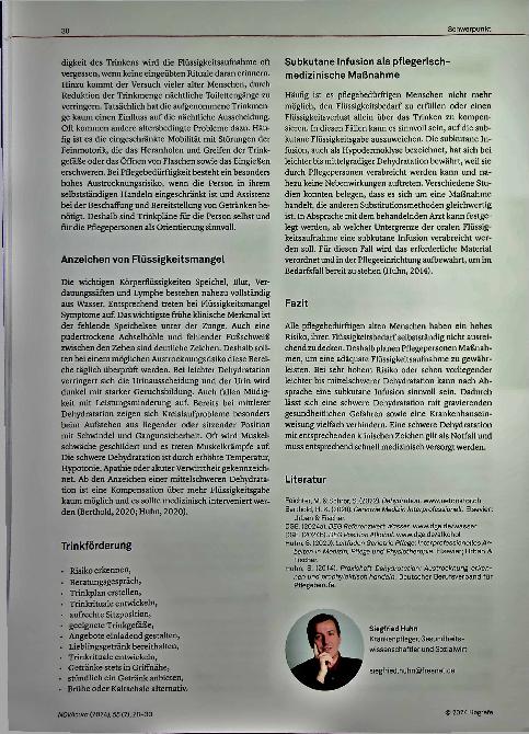 Vorschauseite 3: Schwierige Flüssigkeitsbalance: Wenn im Alter das Durstempfinden nachlässt.