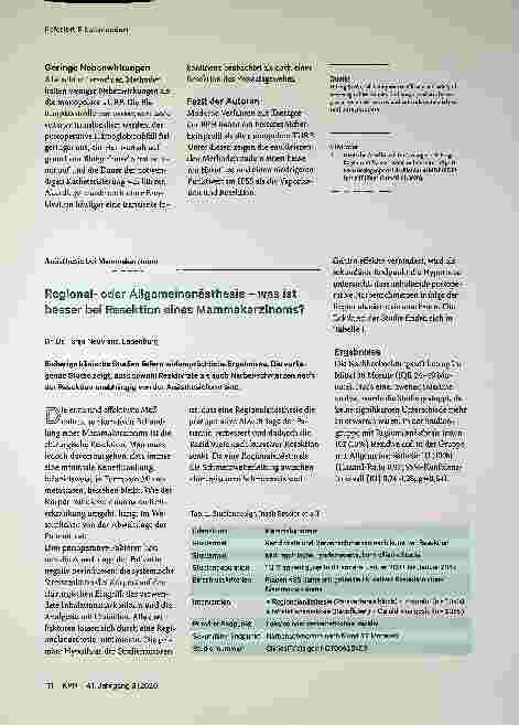 Vorschauseite 2: Aus der internationalen Literatur. Moderne Verfahren sind sicher und effektiv.