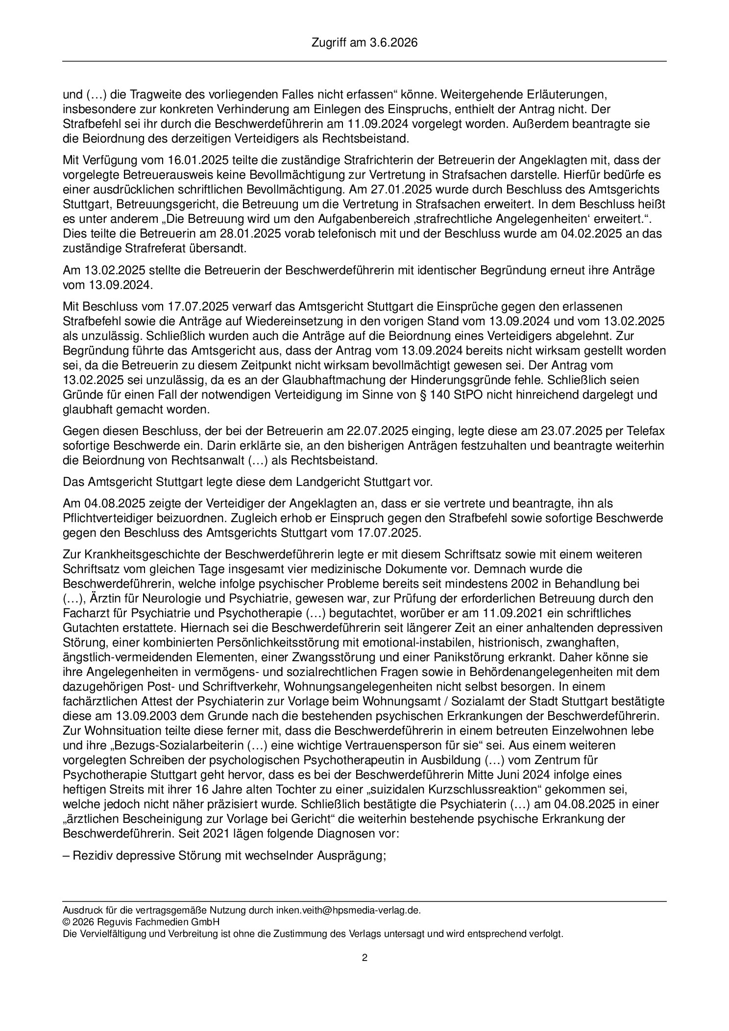 Vorschauseite 2: Zum Aufgabenkreis – § 1815 BGB