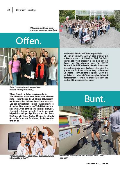 Vorschauseite 2: Für eine Gesundheitsversorgung auf Augenhöhe. Offen. bunt. Gemeinsam