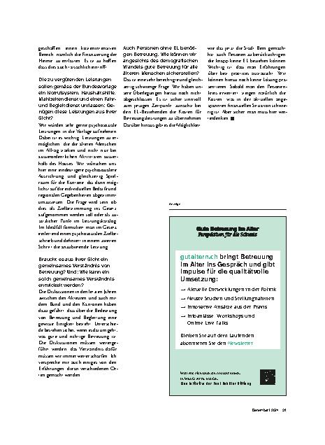 Vorschauseite 3: "Wir müssen das Verständnis von Betreuung immer weiter schärfen. "