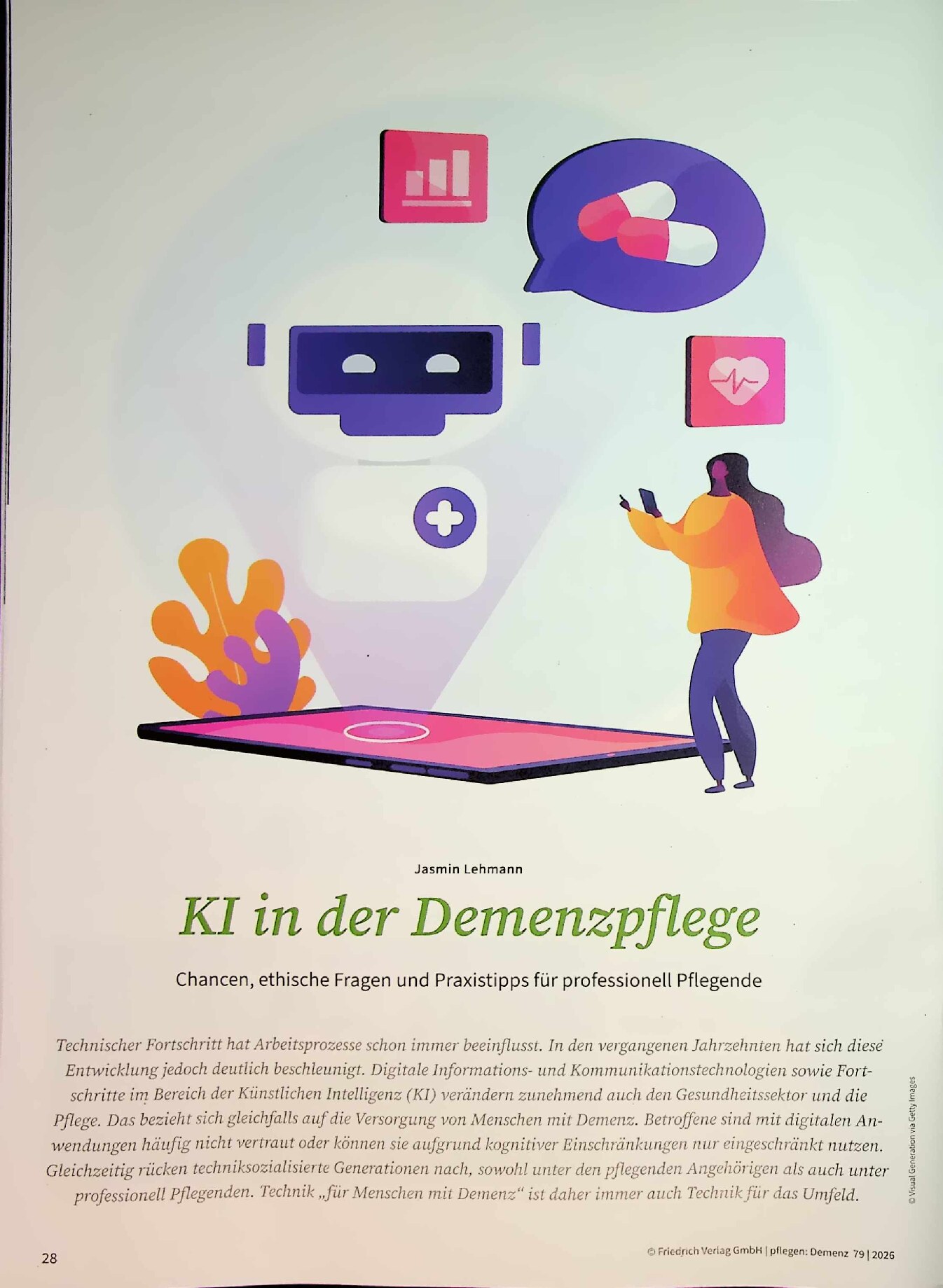 Vorschauseite 1: KI in der Demenzpflege. Chancen, ethische Fragen und Praxistipps für professionell Pflegende