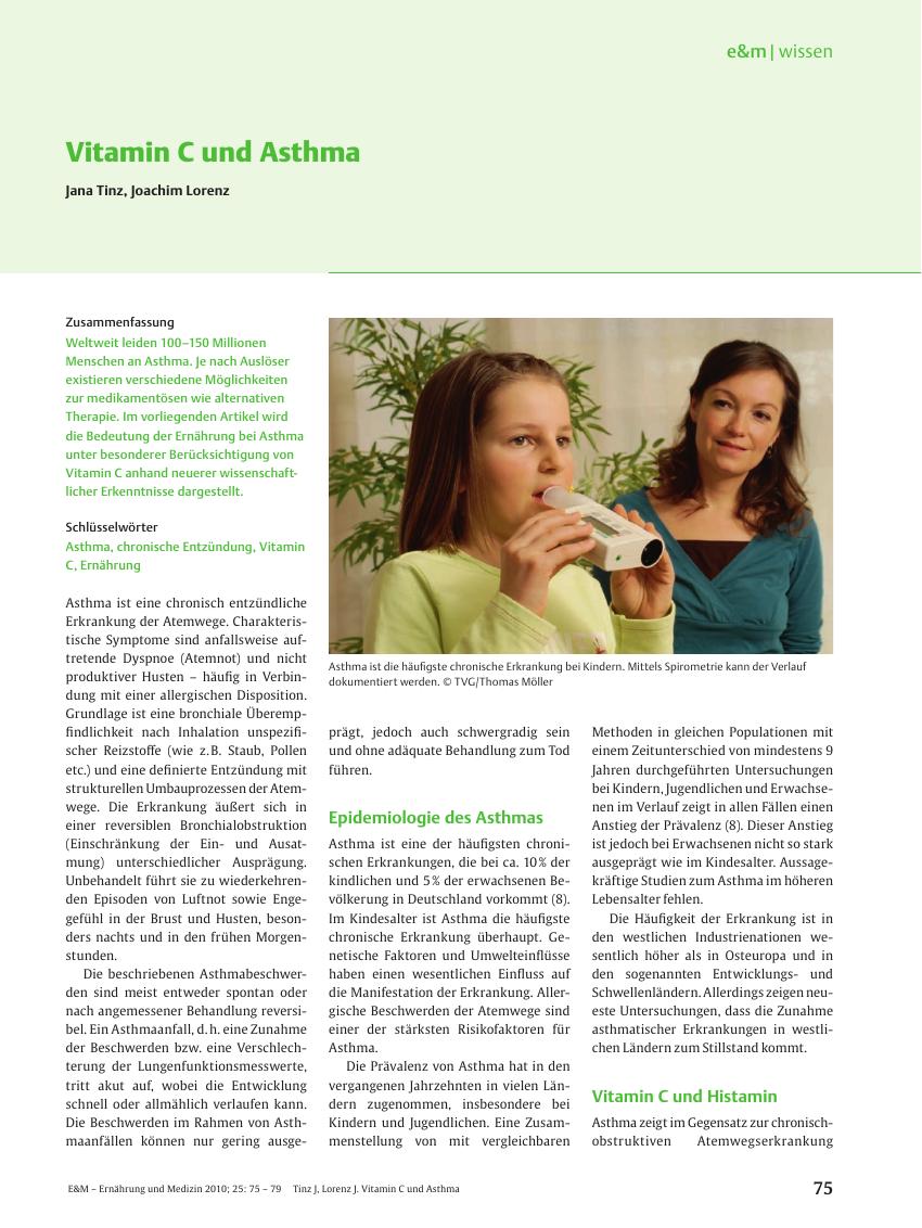Vorschauseite 1: Vitamin C und Asthma