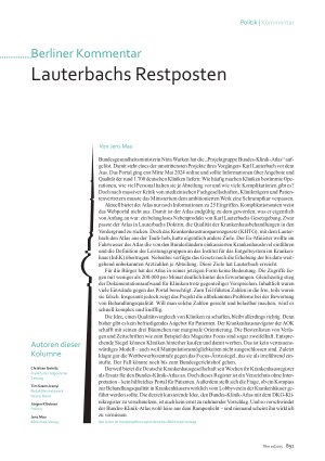 Vorschauseite 1: Lauterbachs Restposten