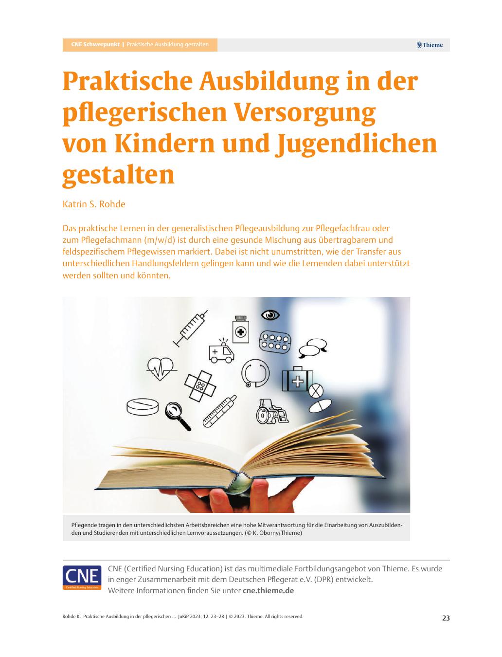 Vorschauseite 1: Praktische Ausbildung in der pflegerischen Versorgung von Kindern und Jugendlichen gestalten