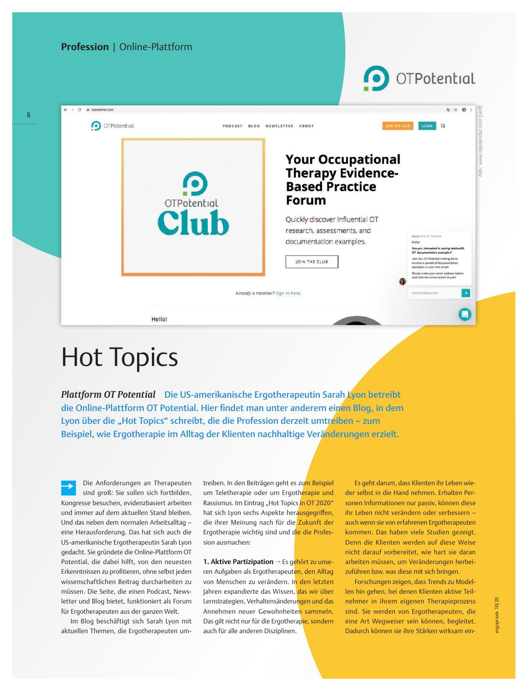 Vorschauseite 1: Hot Topics - Plattform für OT-Potenzial