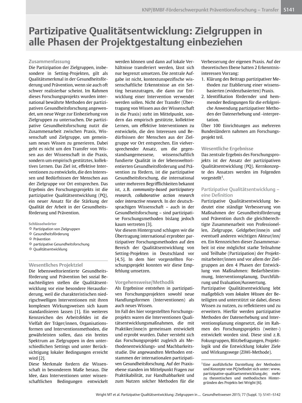 Vorschauseite 1: Partizipative Qualitätsentwicklung: Zielgruppen in alle Phasen der Projektgestaltung einbeziehen
