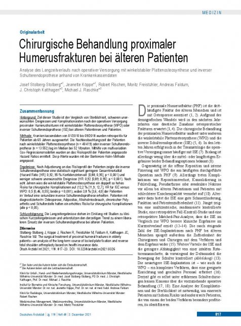 Vorschauseite 1: Chirurgische Behandlung proximaler Humerusfrakturen bei älteren Patienten