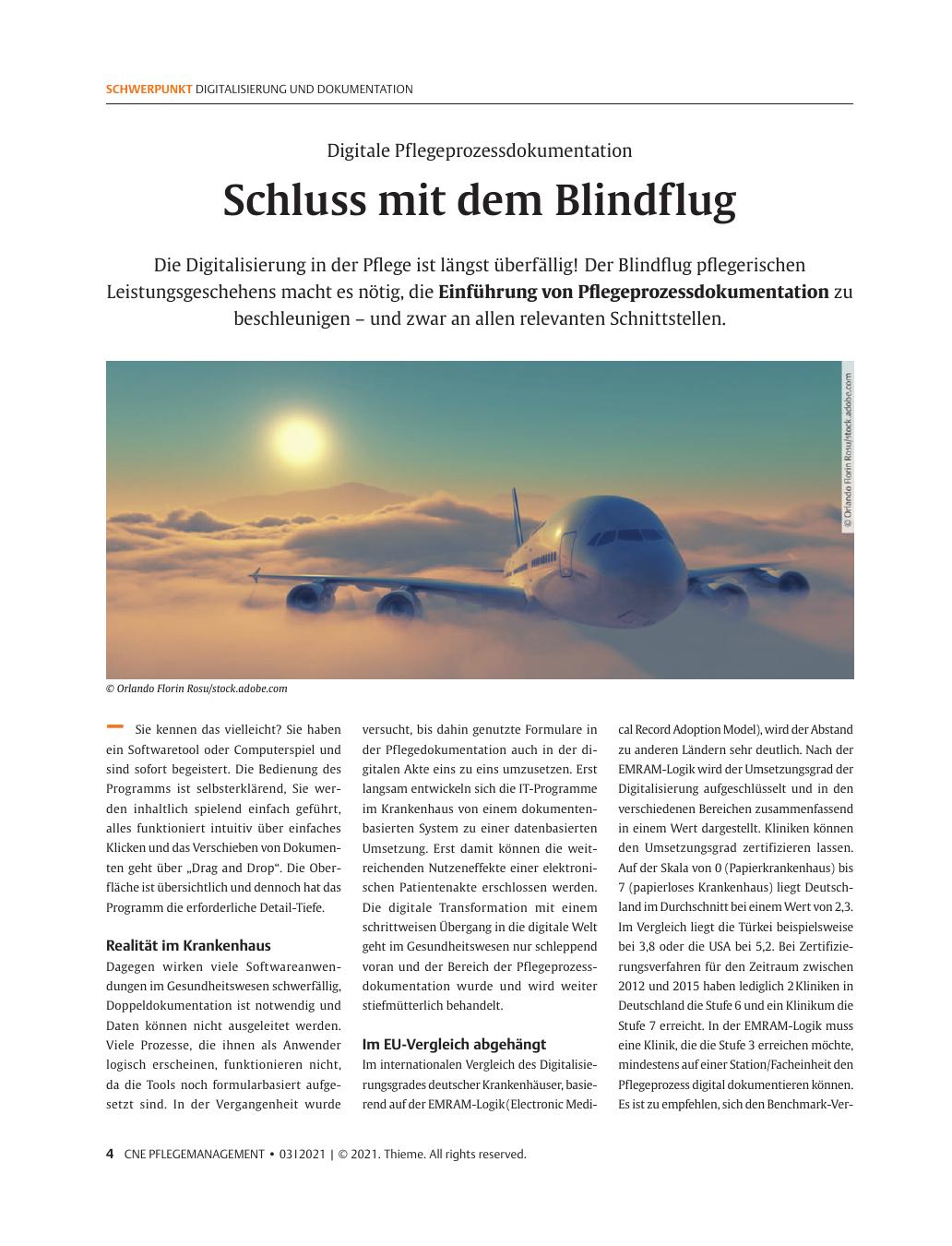 Vorschauseite 1: Schluss mit dem Blindflug.