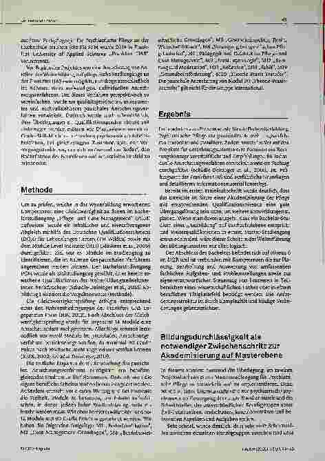 Vorschauseite 3: Bildung und Psychiatrische Pflege Bildungsdurchlässigkeit - mögliche Auswirkungen auf die psychosoziale Versorgung