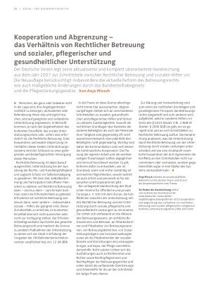 Vorschauseite 1: Kooperation und Abgrenzung – das Verhältnis von Rechtlicher Betreuung und sozialer, pflegerischer und gesundheitlicher Unterstützung