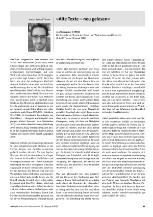Vorschauseite 1: »Alte Texte – neu gelesen«
