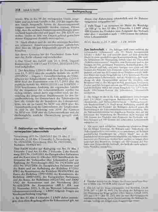 Vorschauseite 1: Deklaration von Nährwertangaben auf vorverpackten Lebensmitteln