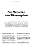 Vorschauseite 2: Den Menschen eine Stimme geben