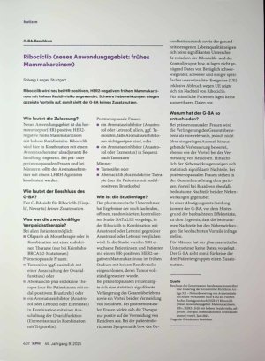 Vorschauseite 1: Ribociclib (neues Anwendungsgebiet: frühes Mammakarzinom)