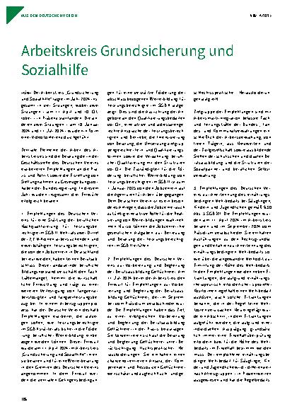 Vorschauseite 1: Arbeitskreis Grundsicherung und Sozialhilfe