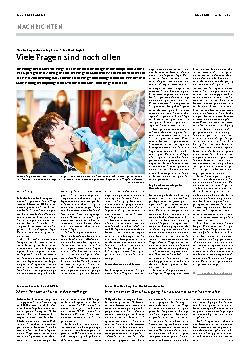 Vorschauseite 1: Viele Fragen sind noch offen.