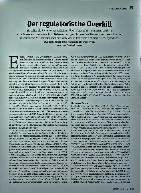 Vorschauseite 2: Der regulatorische Overkill