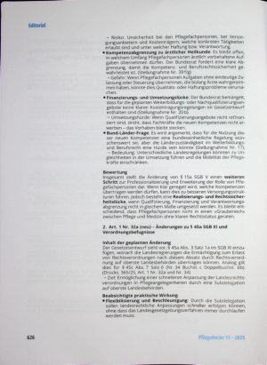 Vorschauseite 2: Zur Stellungnahme des Bundesrats zum Gesetzentwurf zur »Befugniserweiterung und Entbürokratisierung in der Pflege«