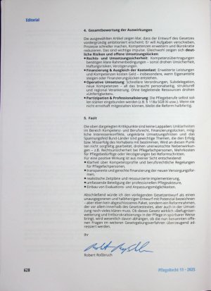 Vorschauseite 4: Zur Stellungnahme des Bundesrats zum Gesetzentwurf zur »Befugniserweiterung und Entbürokratisierung in der Pflege«