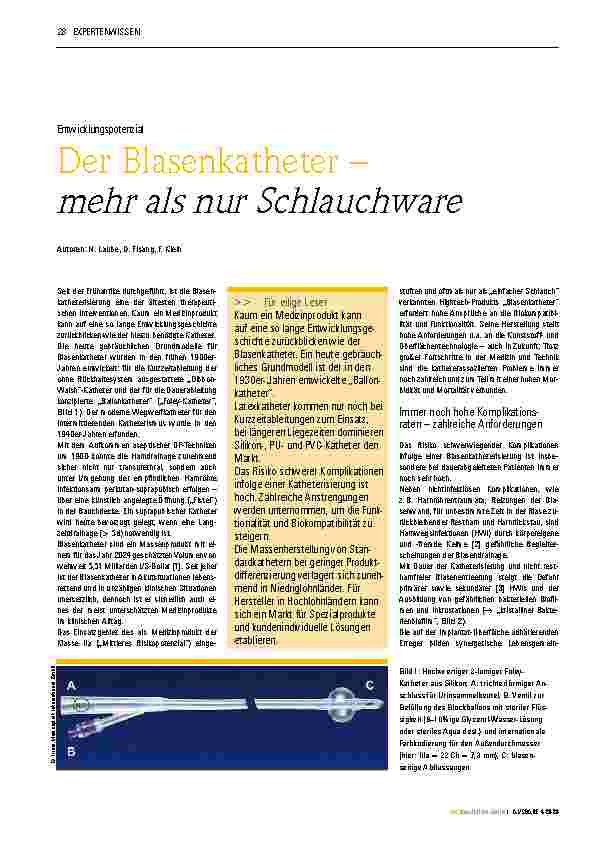 Vorschauseite 1: Der Blasenkatheter – mehr als nur Schlauchware