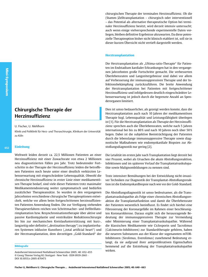 Vorschauseite 1: Chirurgische Therapie der Herzinsuffizienz