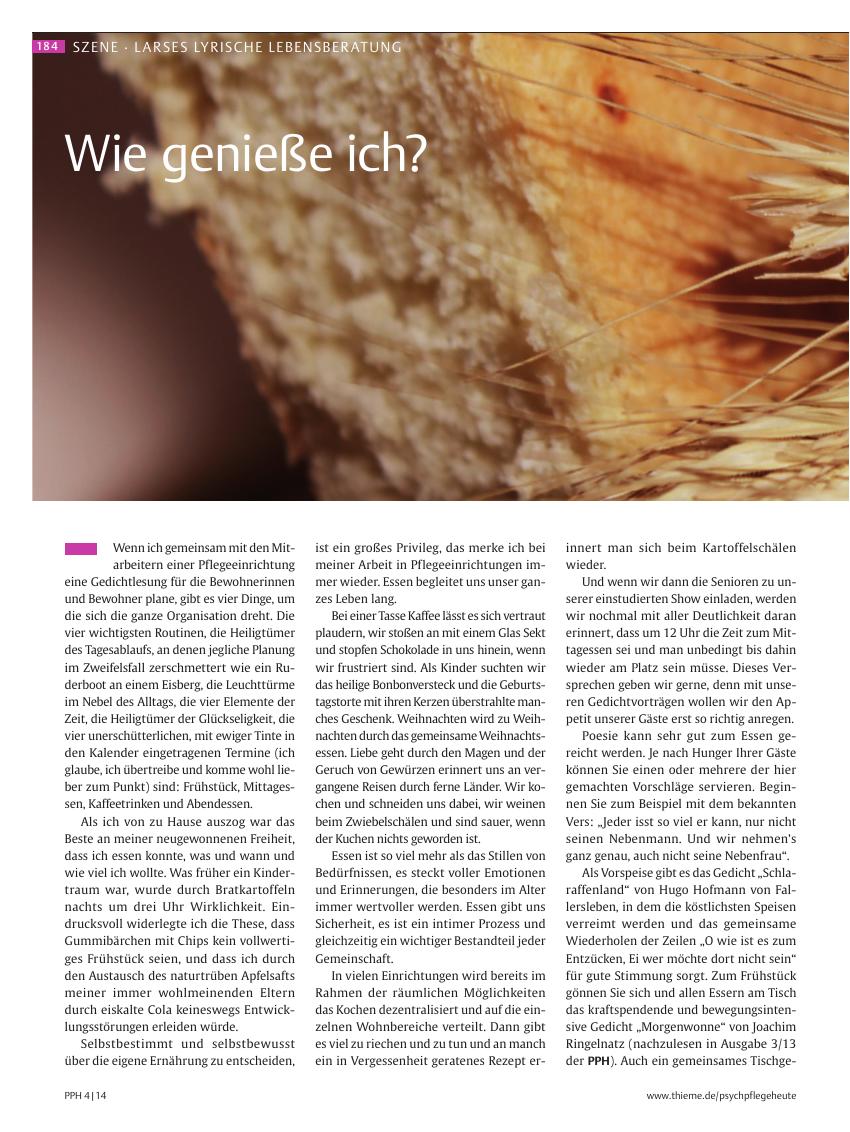 Vorschauseite 1: Wie genieße ich?