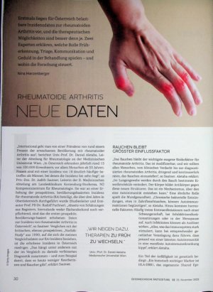 Vorschauseite 1: Rheumatoide Arthritis neue Daten