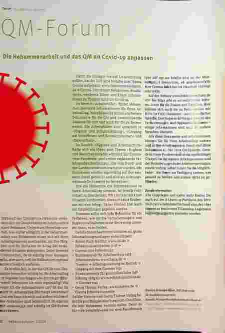 Vorschauseite 1: Die Hebammenarbeit und das QM an Covid-19 anpassen