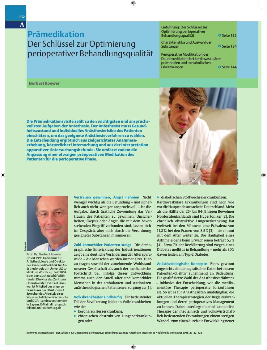 Vorschauseite 1: Der Schlüssel zur Optimierung perioperativer Behandlungsqualität