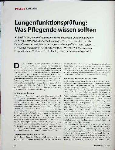 Vorschauseite 1: Lungenfunktionsprüfung: Was Pflegende wissen sollten