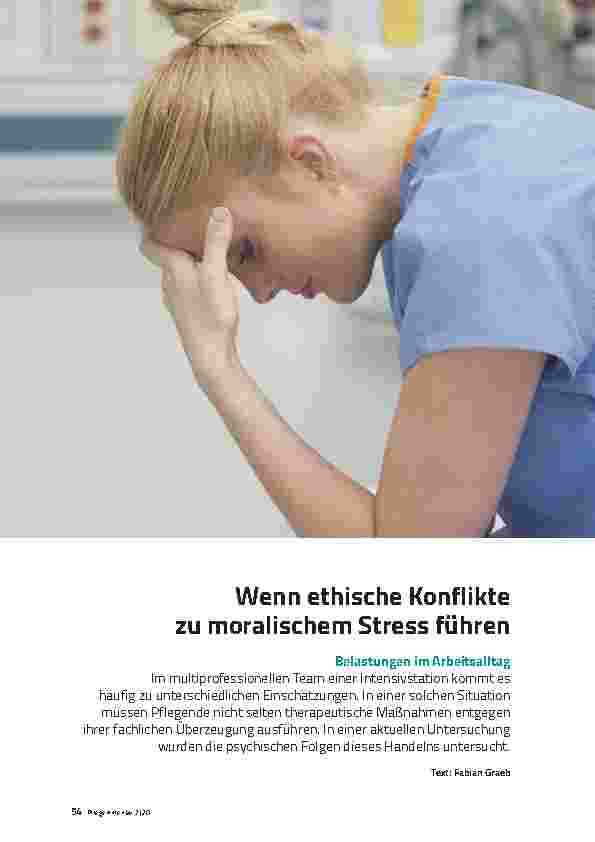 Vorschauseite 1: Wenn ethische Konflikte zu moralischem Stress führen: Belastungen im Arbeitsalltag
