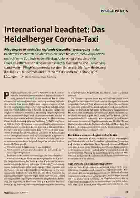 Vorschauseite 1: International beachtet: Das Heidelberger Corona-Taxi