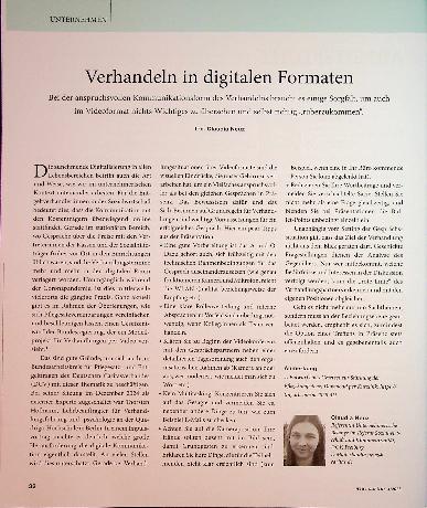 Vorschauseite 1: Verhandeln in digitalen Formaten