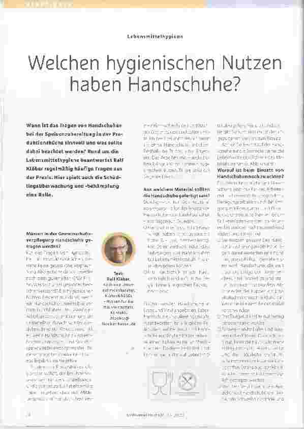 Vorschauseite 1: Welchen hygienischen Nutzen haben Handschuhe?