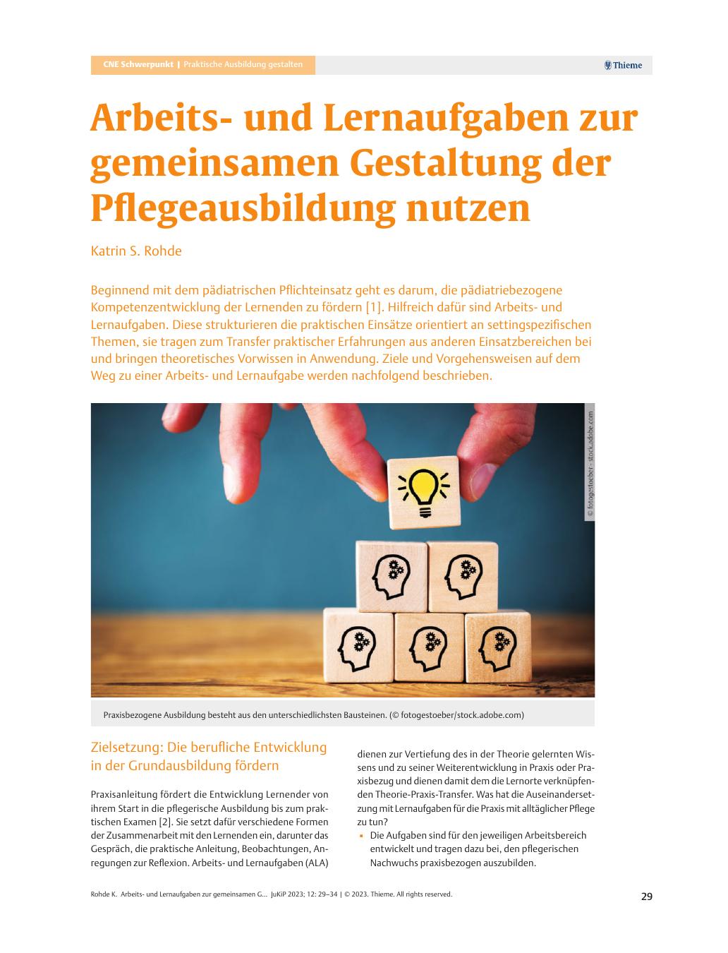 Vorschauseite 1: Arbeitsund Lernaufgaben zur gemeinsamen Gestaltung der Pflegeausbildung nutzen.