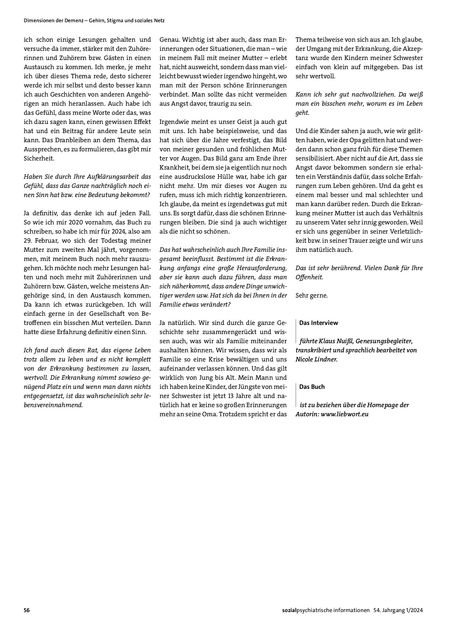 Vorschauseite 4: Interview mit Julia Kohler: »Pipapo – meine Mama hat ’nen Vogel«